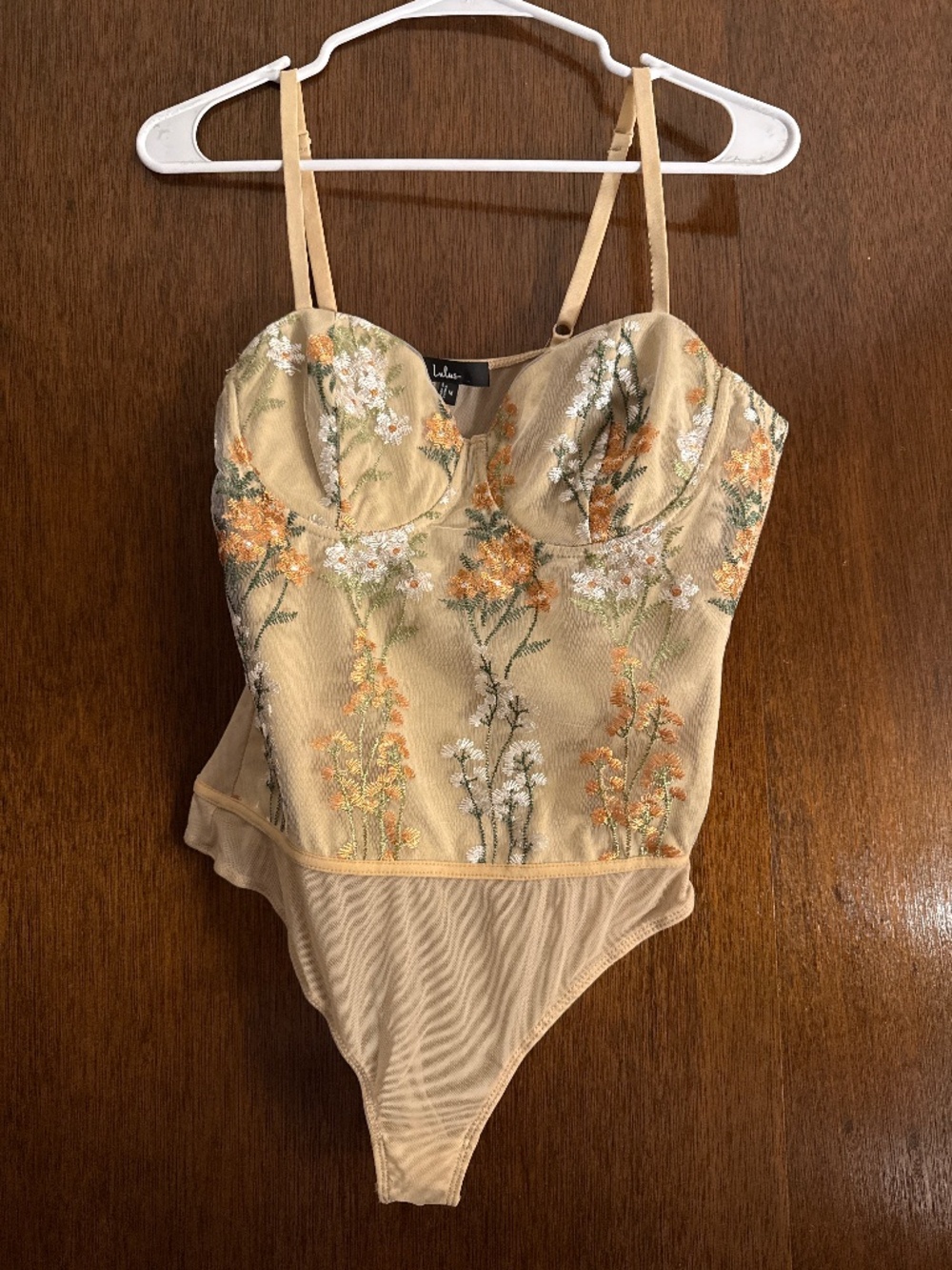 Lulus Embroidered Bustier Bodysuit
